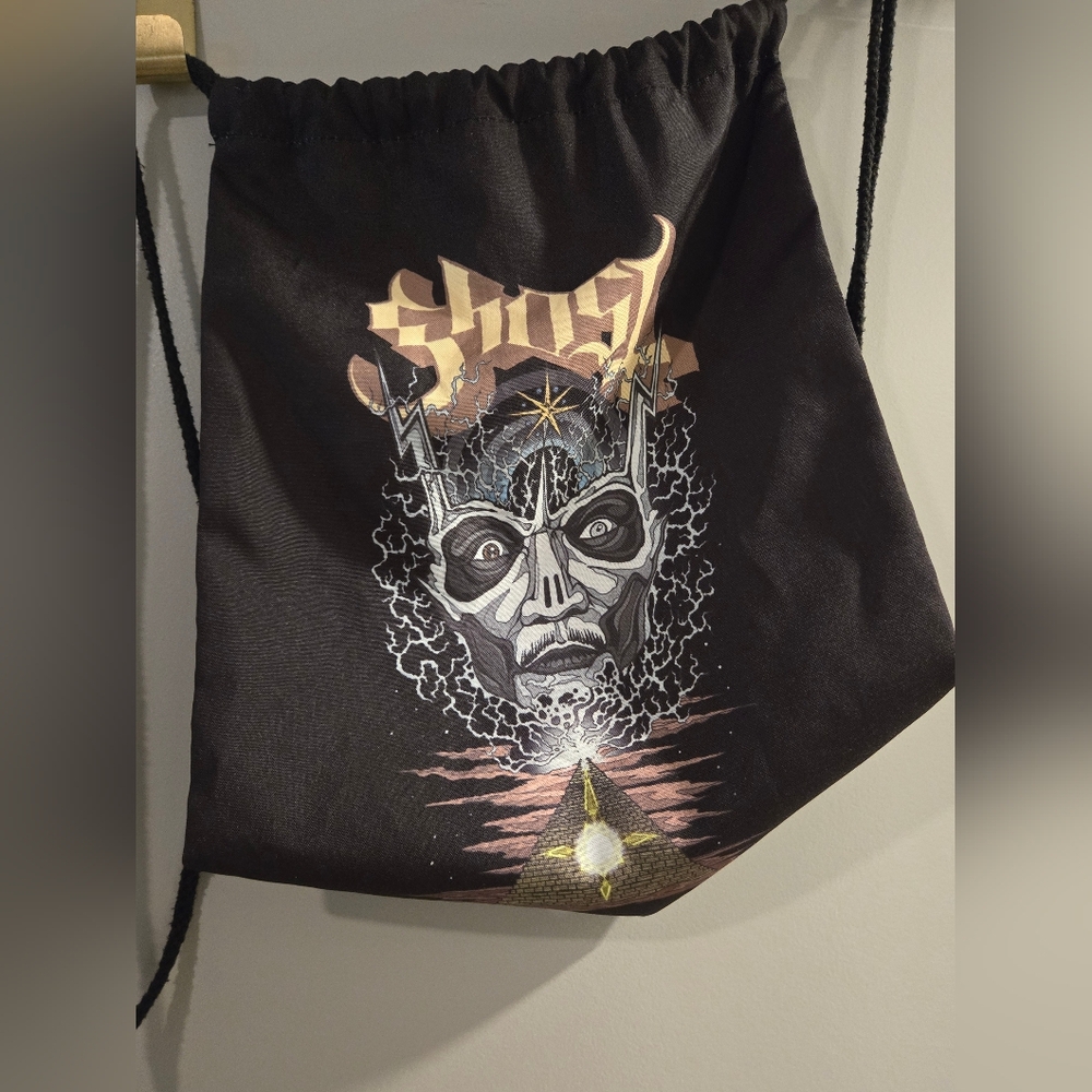 Ghost Band Black Drawstring Backpack - image 1